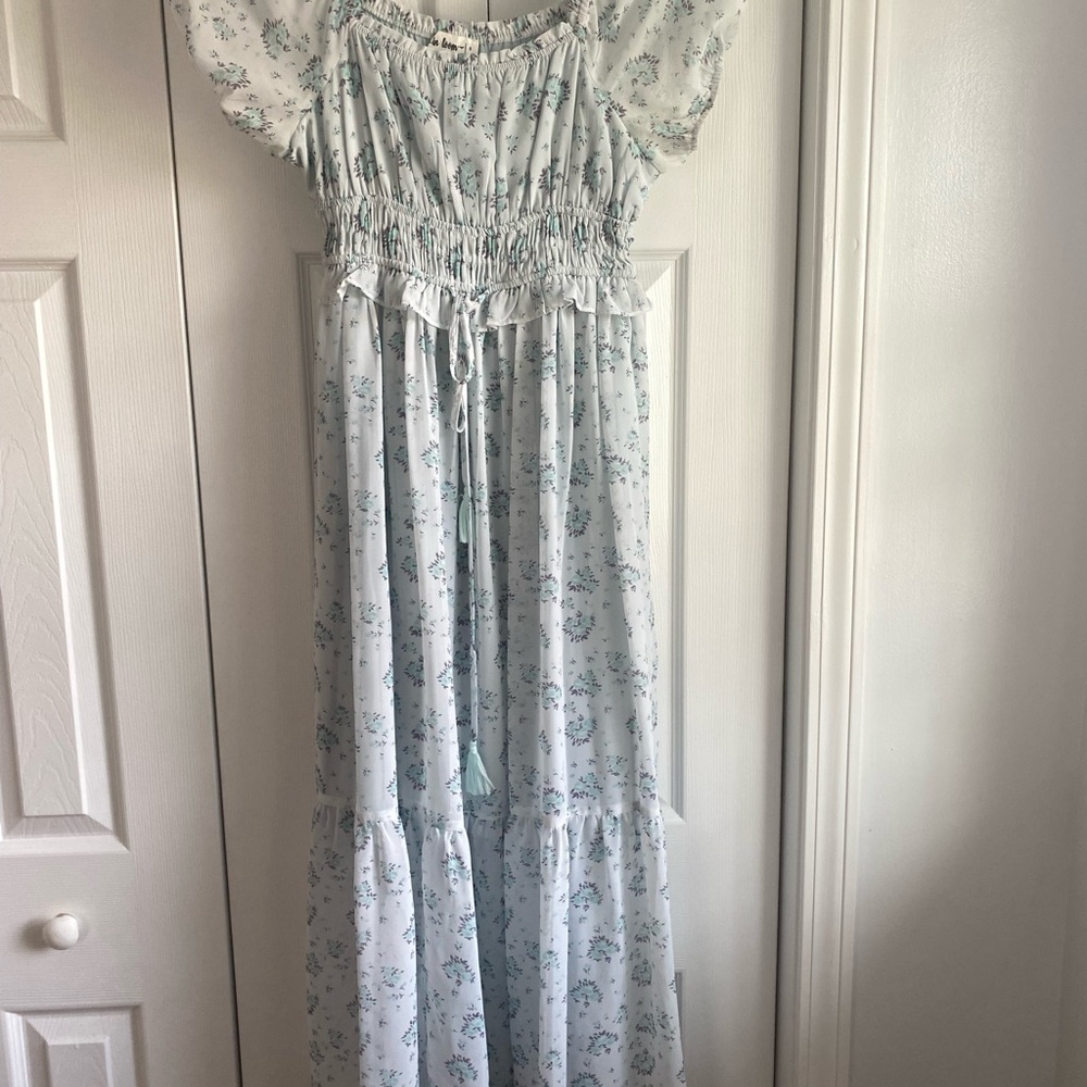 Light Blue Floral Maxi Dress
